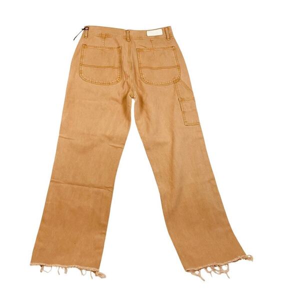 RE/DONE Desert Sand Rigid 70's Ultra High Rise Stove Pipe Raw Hem - Size 28 - Picture 2 of 8